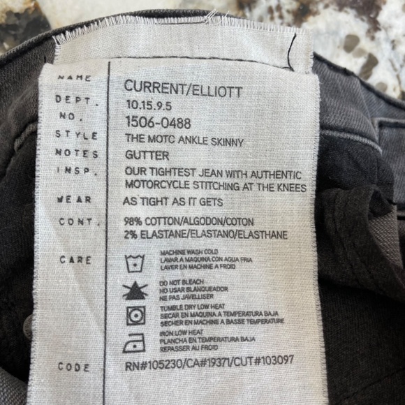 Current/Elliot The Moto Ankle Skinny Jeans in Gutter Grey ~ Size 28 - Picture 9 of 11